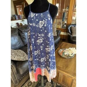 Maurices Navy Floral Boho Swing Dress Size M